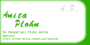 anita plohn business card